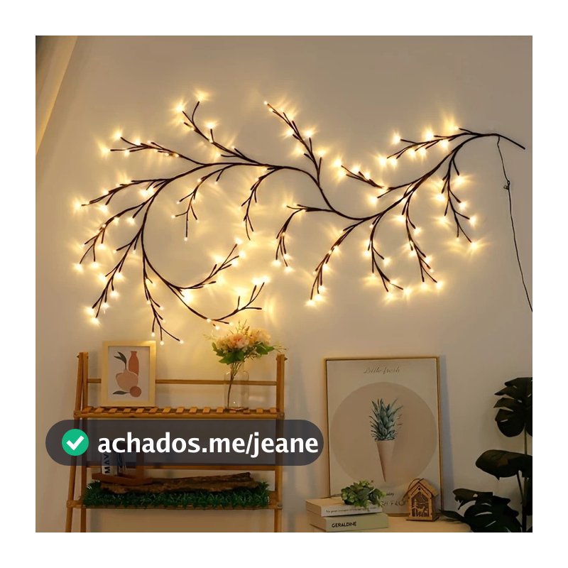 Lâmpada de Videira LED Pode Ser Dobrada para Decoração de Parede Atmosfera Colorida em Casa e Pátio