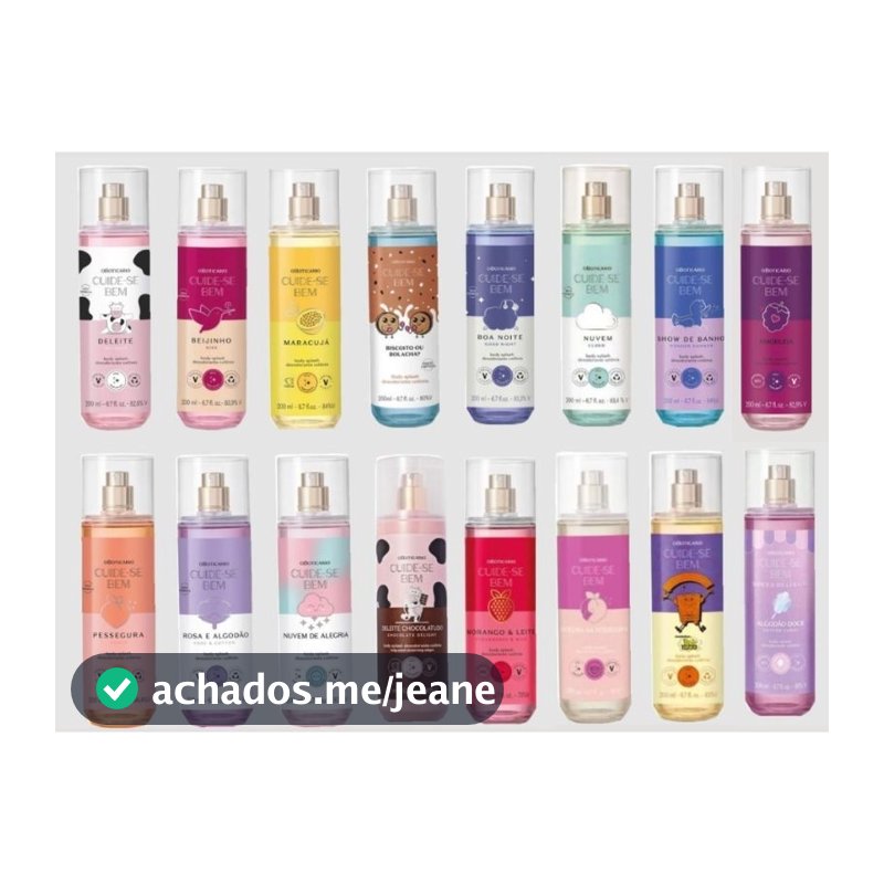 Promoção Body Splash Cuide-se Bem 200ml - O Boticário: Deleite, Chocolatudo e Cereja de Fases