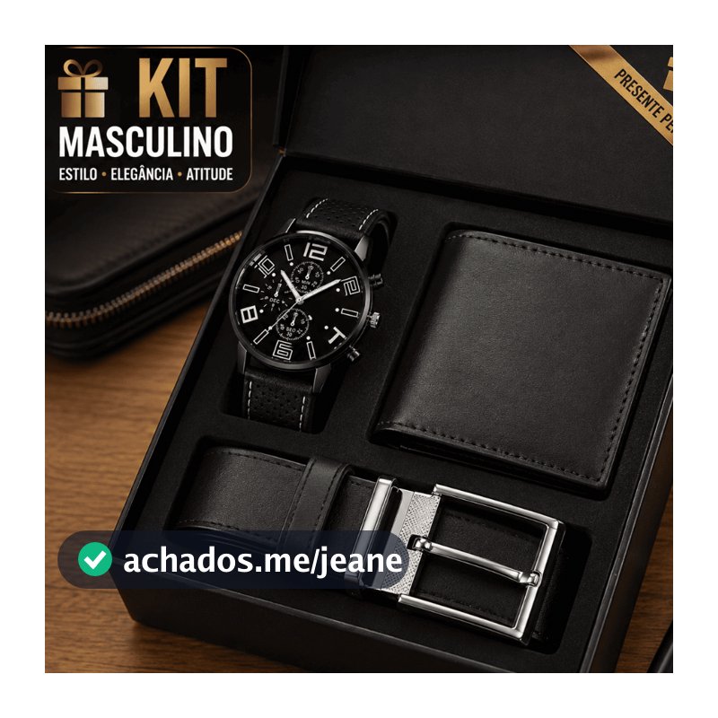 Kit Masculino Presente Relógio + Carteira + Cinto Preto Completo Masculino Elegante OU Apenas 1 Relogio Ponteiro ou digi