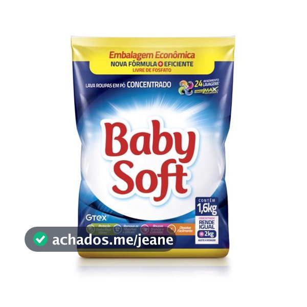 Lava Roupas Pó Baby Soft Concentrado 1,6KG
