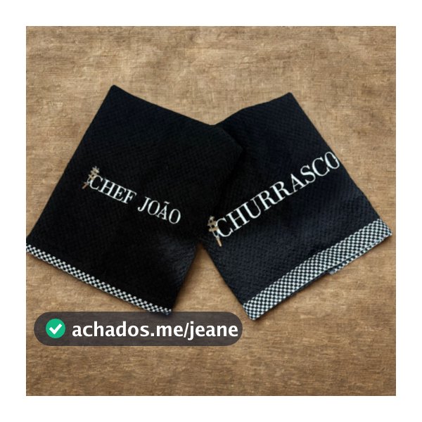 Pano de Prato Churrasco Bordado com Nome personalizável