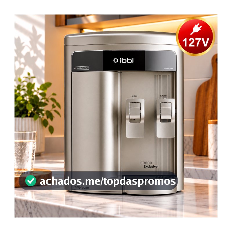 Purificador de Água IBBL FR600 Exclusive Prata Compressor 127V Água Gelada e Natural