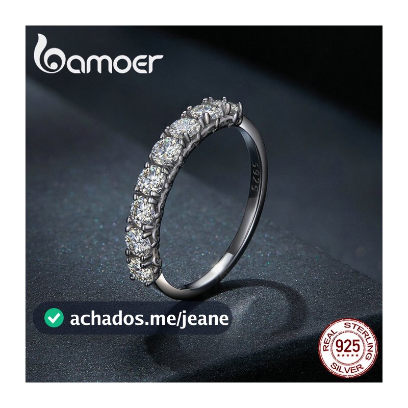 Bamoer 925 Prata Modelado Moissanite Anel D Cor VVS1 Corte Premium 4 Tamanhos Moda Jóias Presente Para Meninas De Casame