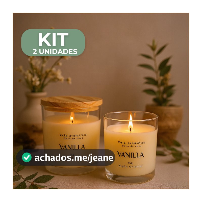 Kit 2 Vela aromática artesanal PREMIUM 150g - Vários Aromas - Com especiarias e tampa de madeira