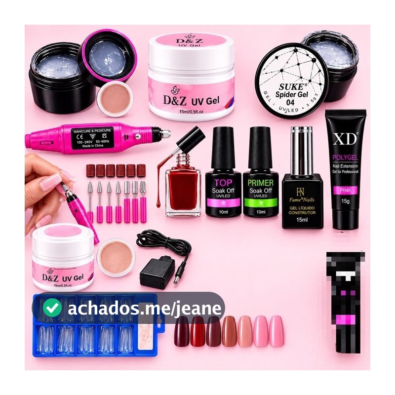 Kit Manicure iniciante Lixadeira Motor Caneta Bivolts Unha Lixa Elétrica Profissional Bivolt