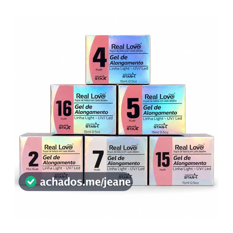 Kit 6 Sculping Gel Real Love 15 ML Linha Light - Cores Sortidas