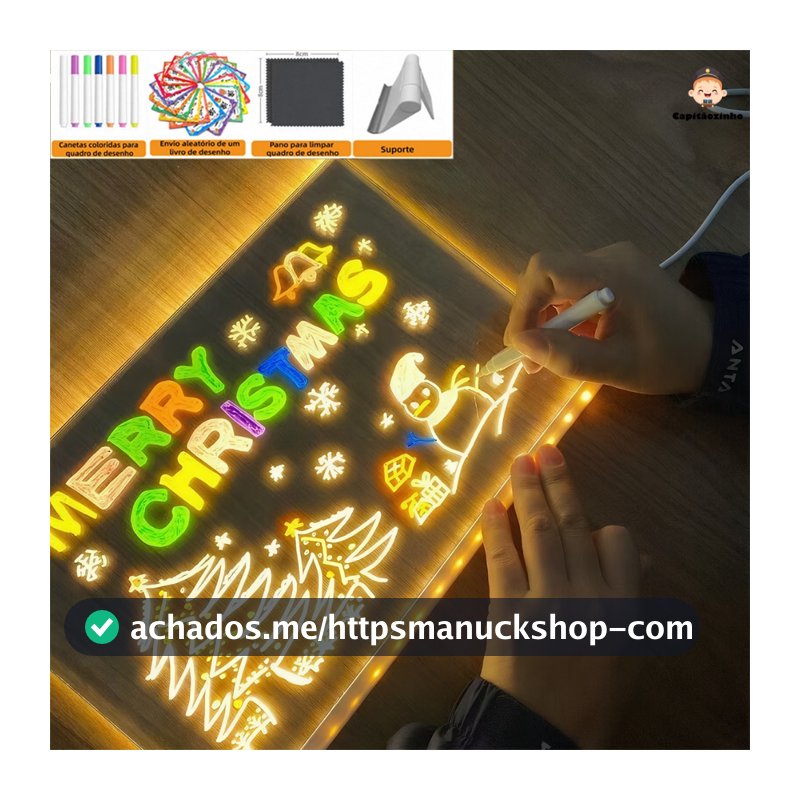 Luminária Led Escrever De Caneta Lousa Quadro Mesa Anotações