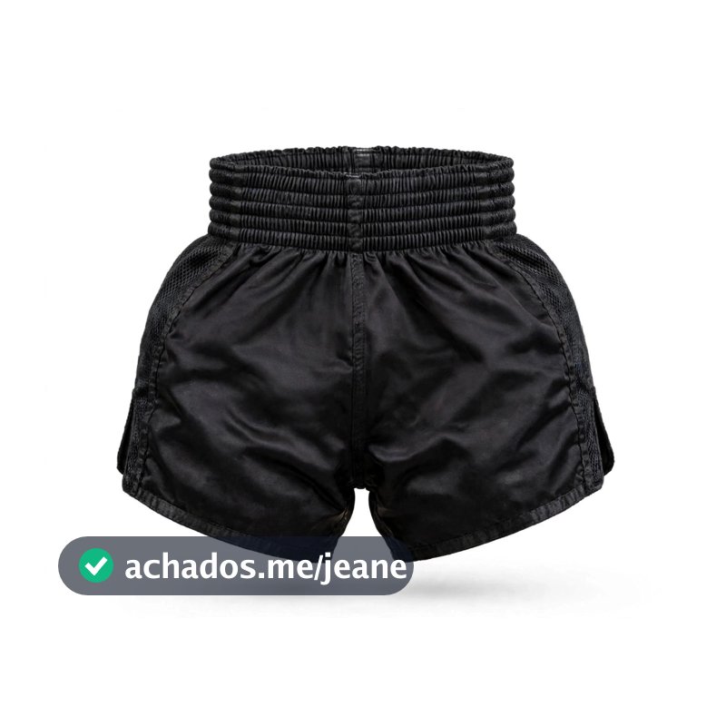 Short Muay thai/Kick Boxing Black Básico Reforçado