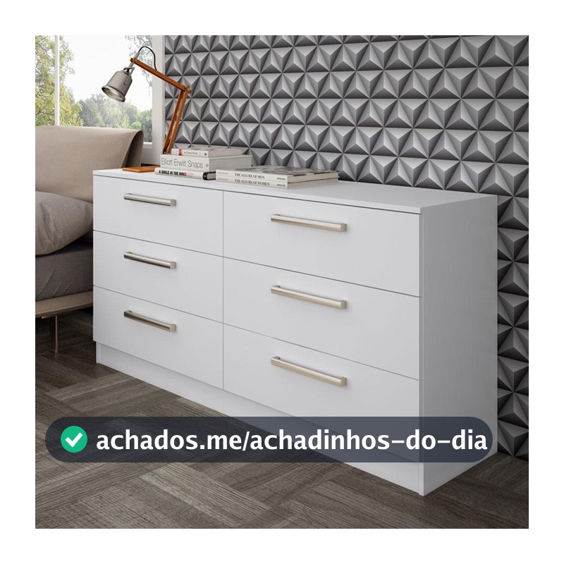 Cômoda Madesa Laura com 6 Gavetas - Branco
