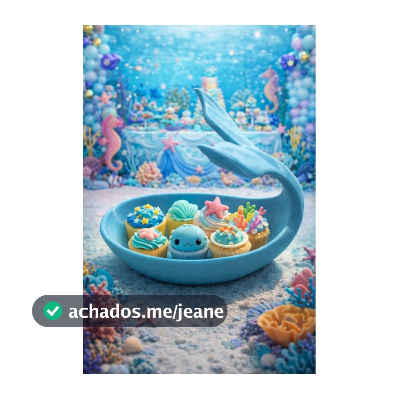 Bandeja baleia fundo do mar para decoração de festa quarto e ambientes