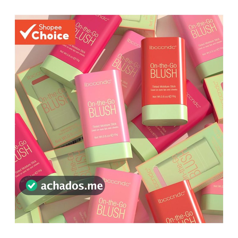 Stick de blush multi-funções-Cor natural de longa duração para maquiagem feminina