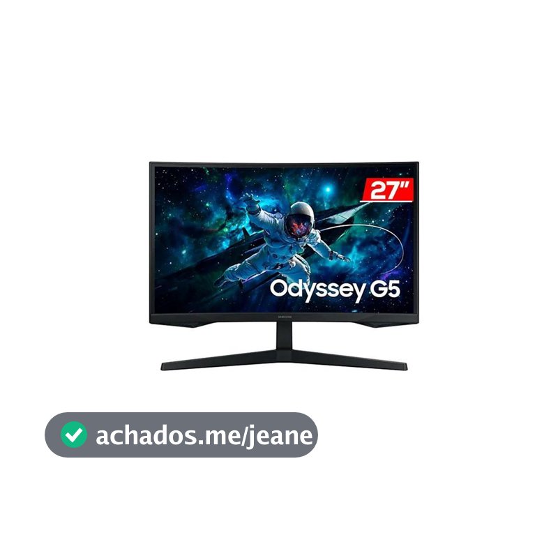 Monitor Samsung Odyssey  G5  27" QHD VA LS27CG552ELMZD  165HZ 1 (MPRT)  Display Port HDMI Headphone USB-C