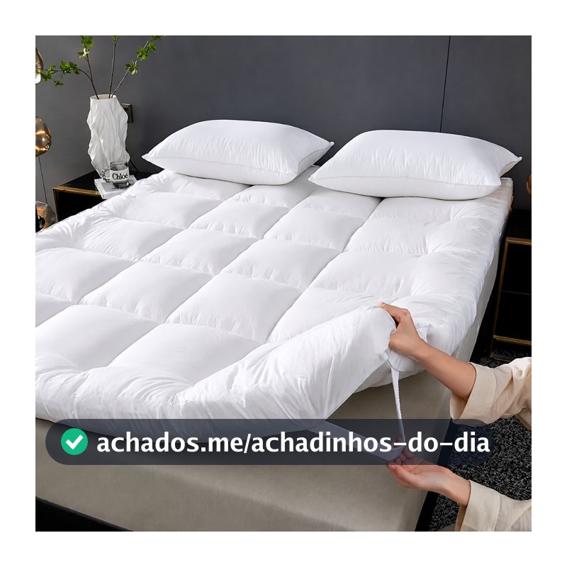 Pillow Top King Size/Queen/Casal/Solteiro 400 Fios Extra Macio Protetor de Colchão Branco