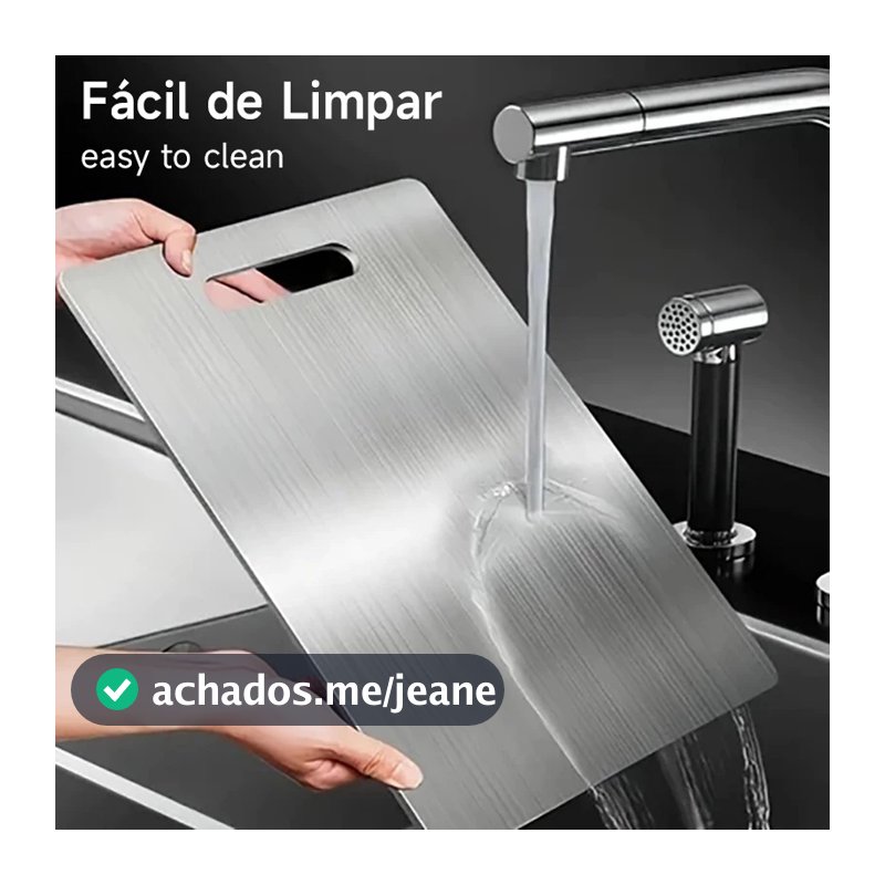 Tábua De Corte 304 Aço Inoxidável Antibacteriana À Prova De Mofo 46 cm tábua de cozinha REAL LIFE.BR