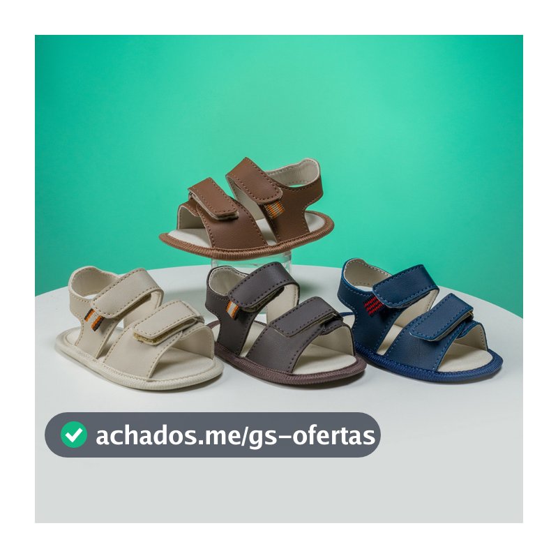 Sandália Papete Bebê Menino Recém Nascido Casual Cor Neutra Benne Kids Promoção Envio Já