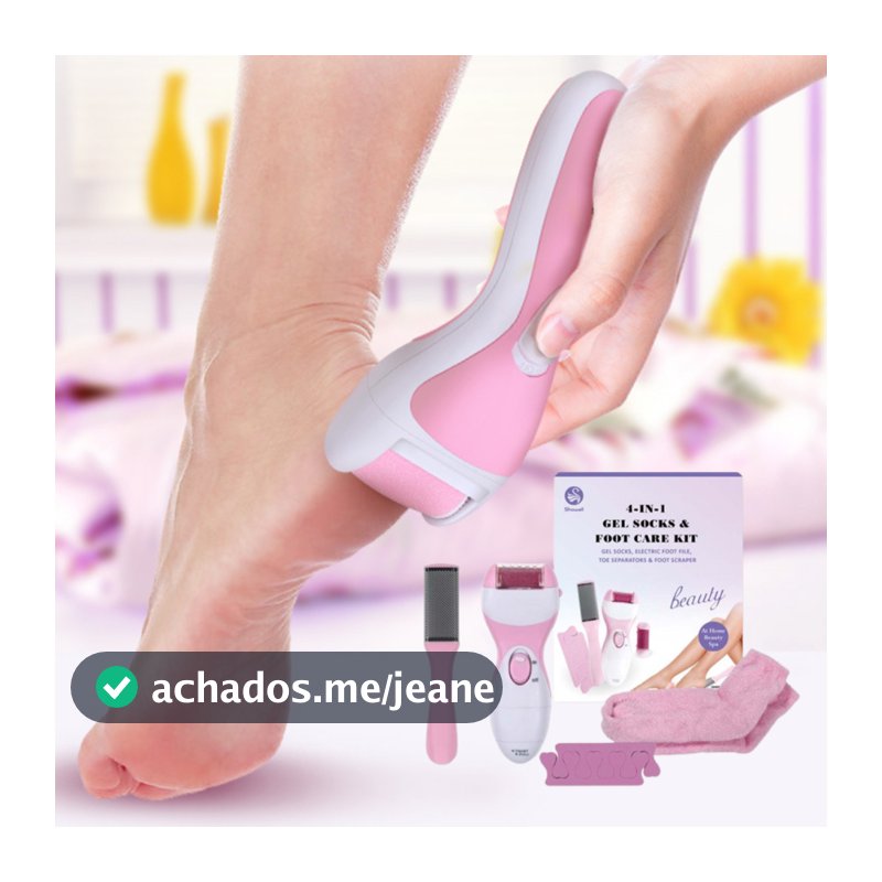 Kit Pedicure 4 em 1 Máquina Esfoliante Elétrico Meia Separador de Dedos Pé 003