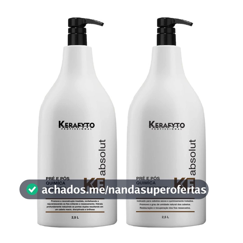 Kit Absolut Kerafyto - Pos Quimica , Shampo 2.5 Lt + Condicionador 2.5 Lt - Protege E Reestrutura A Fibra Capilar