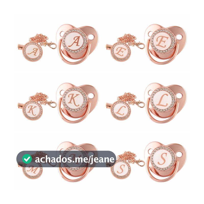 Chupeta Bebê Recém-Nascido Clipe Cadeia Rose Gold Bling Silicone Infantil Titular Naninha Calmante Chuveiro Presentes