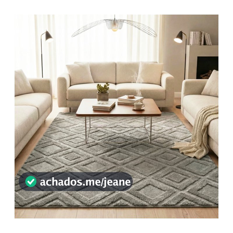 Tapete para Sala 2,00x1,50 Antiderrapante Pelo Baixo Com Relevo Luxoso