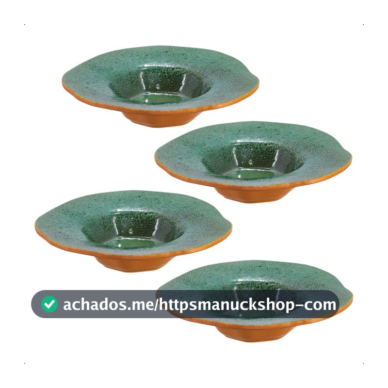 Kit 04 unidades PRATO RISOTO/MASSA cerâmica orgânica de alta qualidade restaurantes luxo cores exclusivas  lançamento
