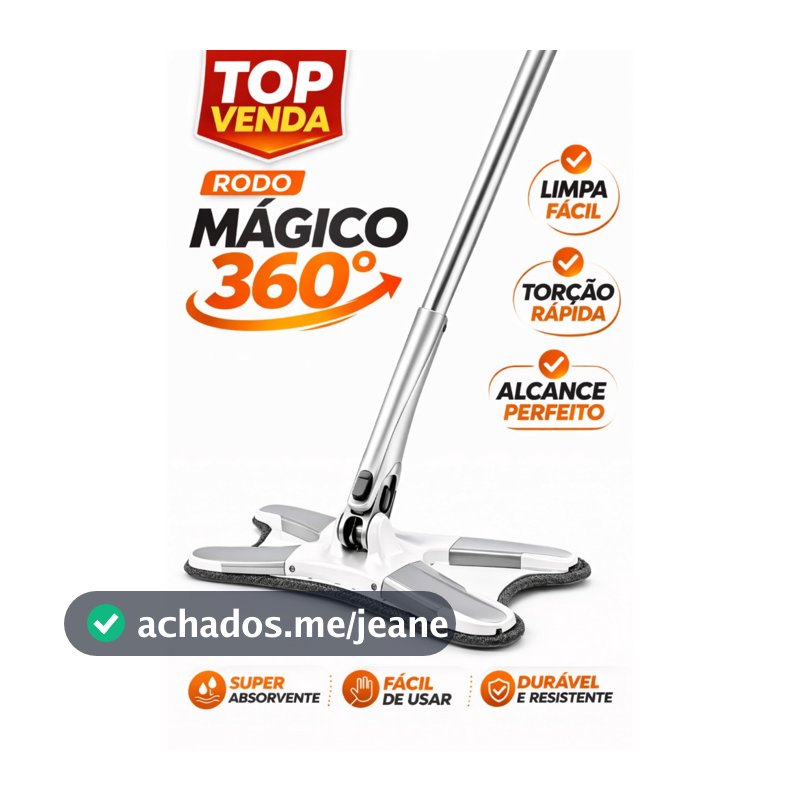 Rodo Mop 360Twist X Mop Giratório Lava e Seca Esfregão Microfibra Multiuso Limpeza Piso Profissional