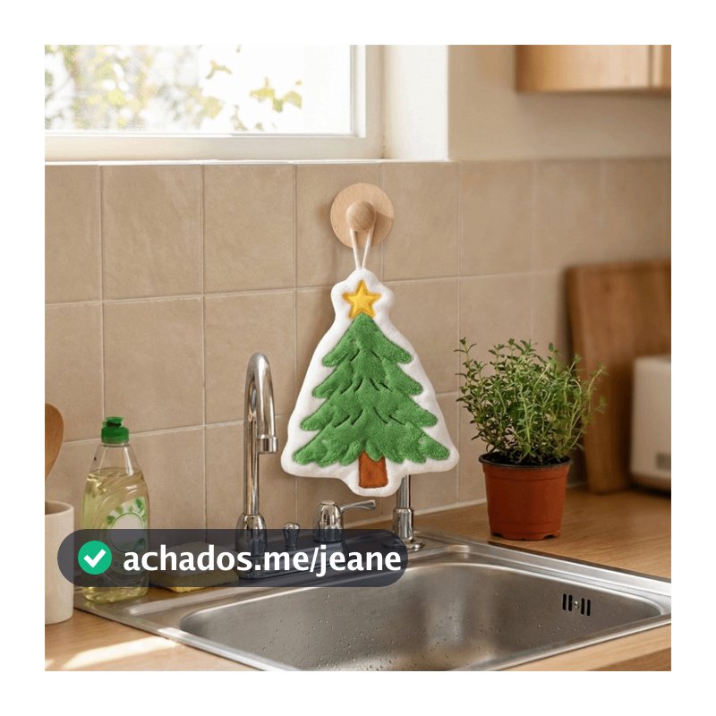 Toalha De Mão Suspensa De Natal , Criativa De Árvore Kawaii , Lenço De Papai Noel Engrossado De Desenho Animado