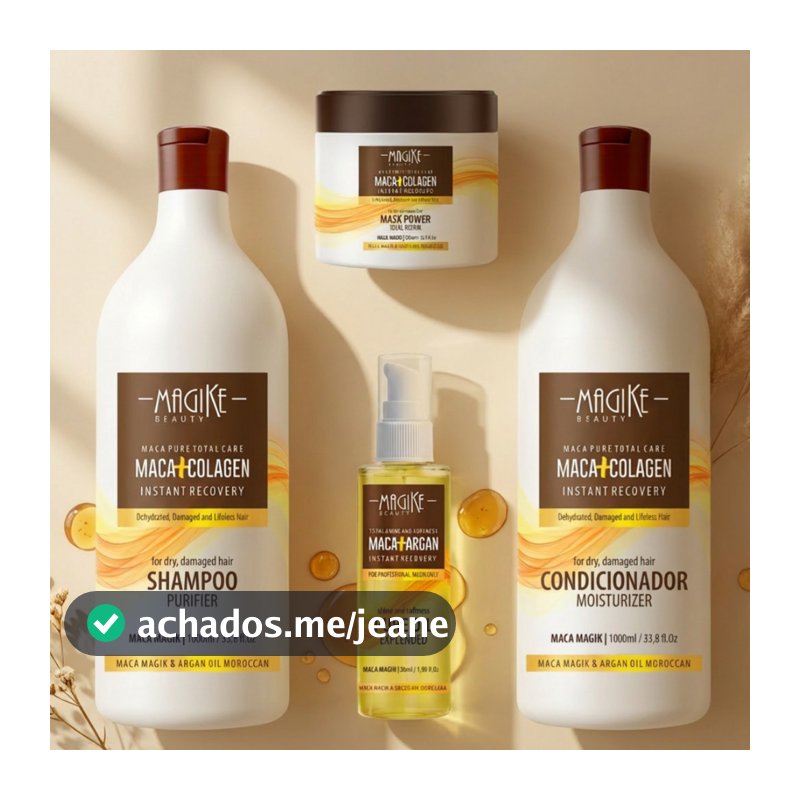 KIT 1 Shampoo 1l + Condicionador 1l + Mascara Maca 500g + Óleo Argan 50ml E OU KIT 2  1 MASCARA 500G + 1OLEO 50 ML ARGAN