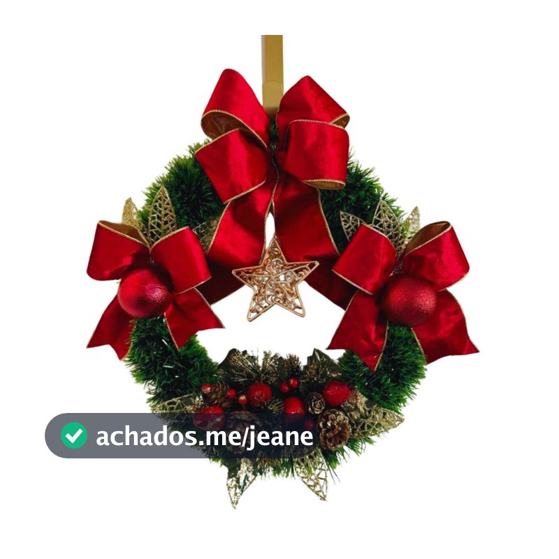 Guirlanda de Natal porta apartamento casa decoração Natalina 40cm
