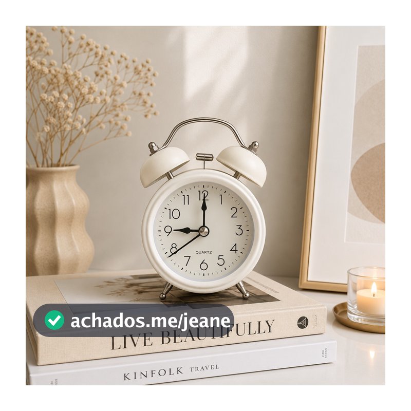 Relógio Despertador Vintage Analógico Retrô Cabeceira Duplo Sino Som Alto Decoração Para Quarto Escritório