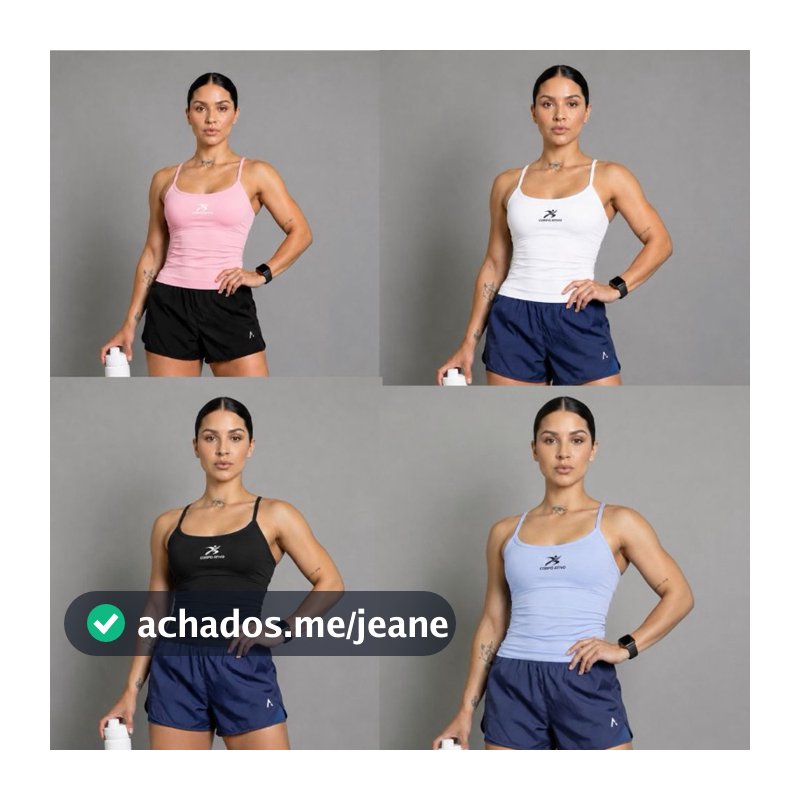 Kit 4 Regata Fitness Feminina Alça Fina em Poliamida - Conforto e Estilo para Seus Treinos