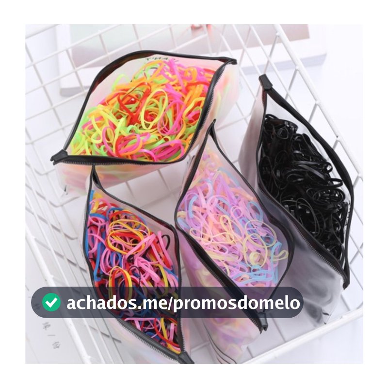 ANA 1108 Kit Elastico de cabelo Com Bolsa borrachinha/liguinha rabico de cabelo silicone infantil