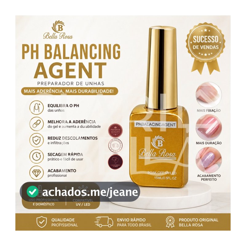 PH Balancing Agent Bella Rosa 15ml Prep Desidratador Unhas Gel UV LED Nail Designer