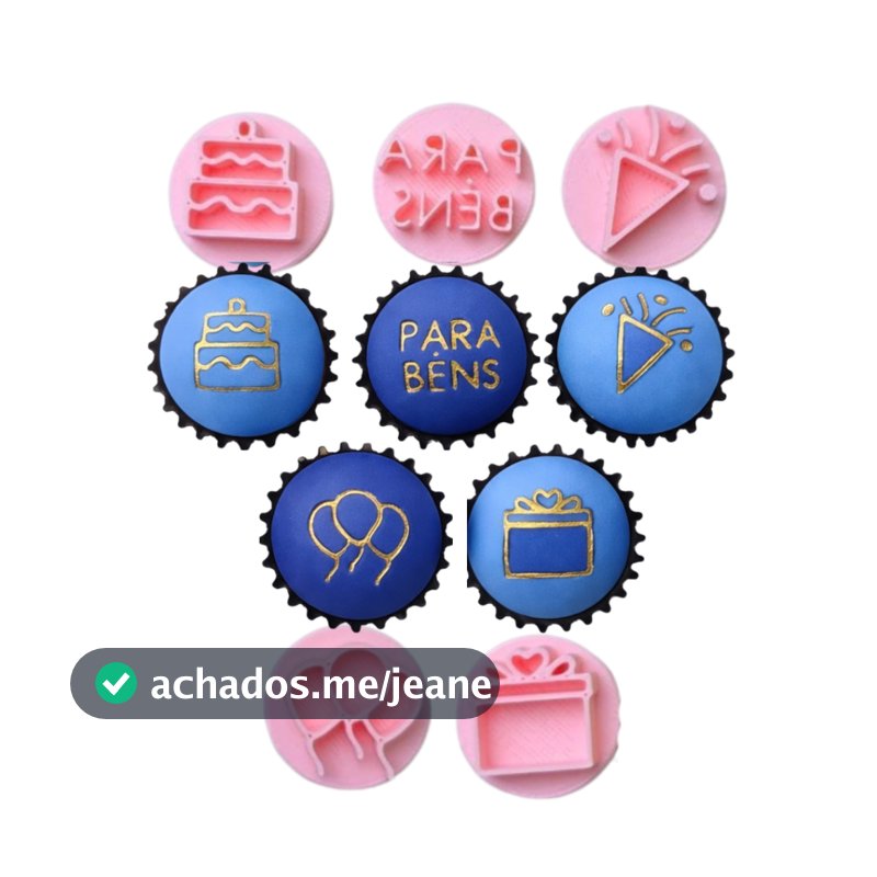 Kit Carimbos Para Doces Parabéns para Brigadeiro, Doce, Docinhos, Confeitaria, Fest, Junino 5 peças