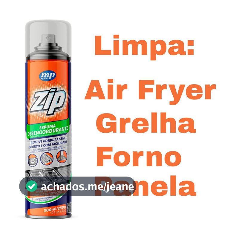 Zip Clean Espuma Limpa Gordura Remove Gordura 300Ml - My Place