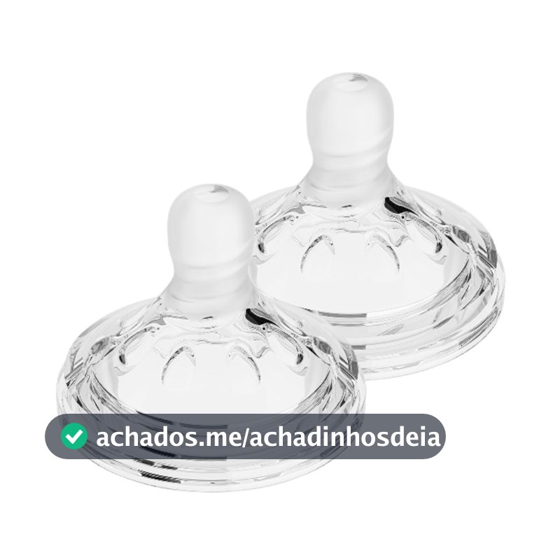 Kit Bico Reposição para Mamadeira Easy Flow Buba Válvula Anticólica Macio 100% Silicone 2 Unidades