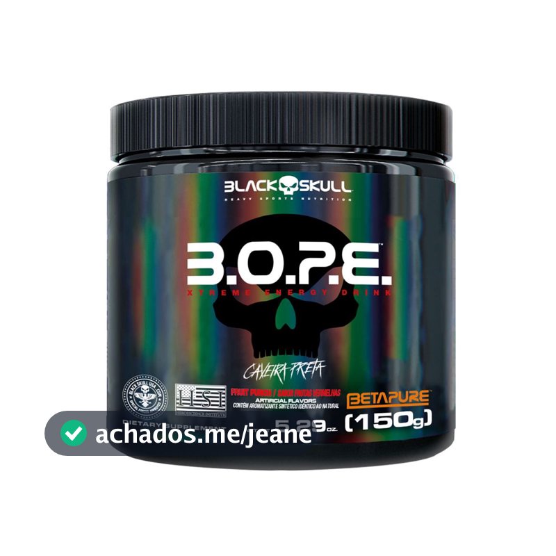 Pré Treino Bope Sabor 150g - Black Skull