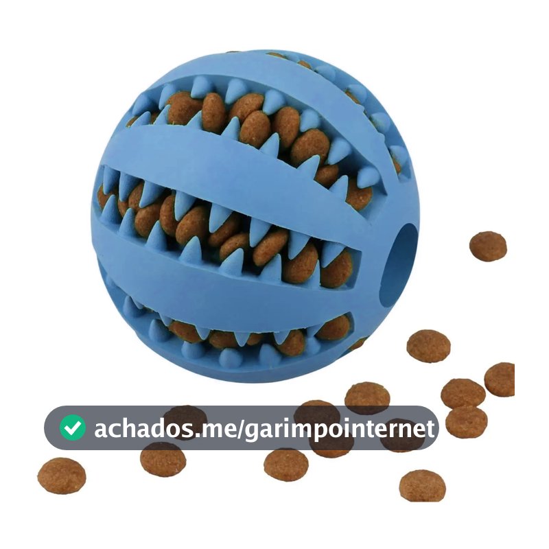 Brinquedo Bola com Ranhuras para Petisco – Enriquecimento Ambiental, Fácil de Limpar