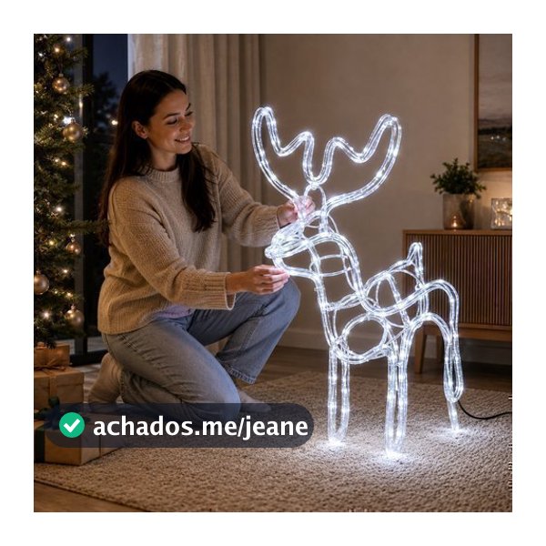 Armação Rena Decorativa Led Masculina Média Iluminação Natalina Luz 220v