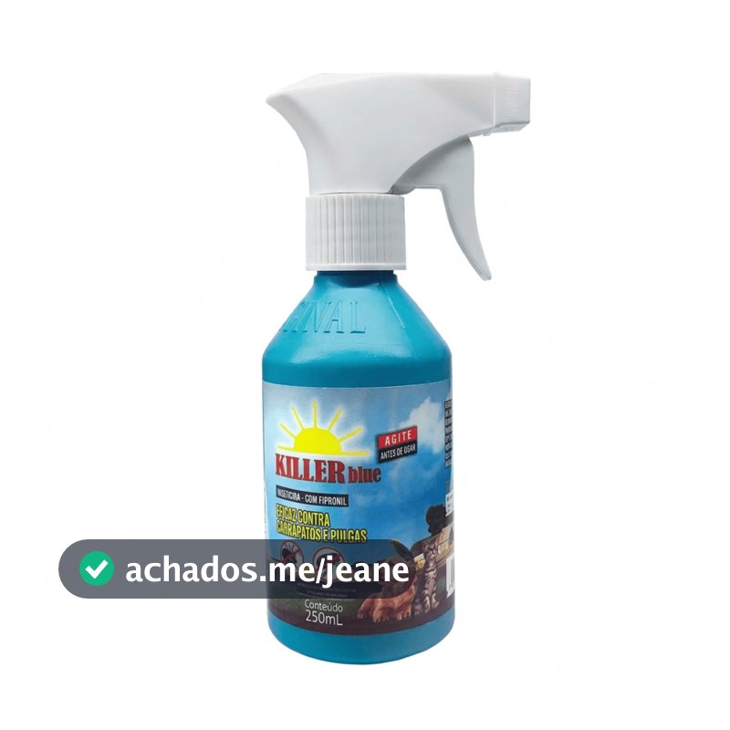 Inseticida Killer Blue 250ml Fipronil Antipulgas Carrapatos Baratas Cupins Spray 1 a 3 Unidades