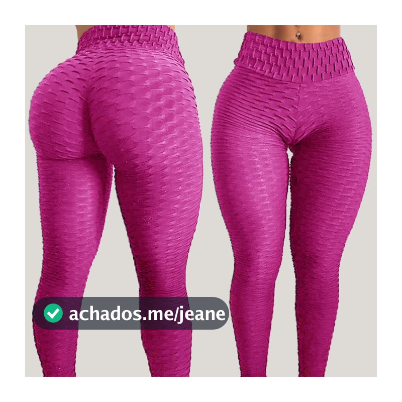 Calça Legging Bolha Suplex Cós Alto Empina Bumbum Fitness Suplex 3D Legue Textura Flocada Academia