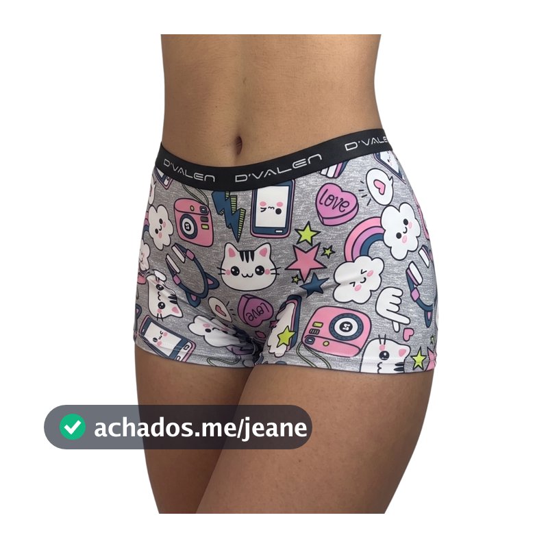Kit 5 Calcinhas Box Boxer Feminina Estampada Shortinho Cueca Feminina Conforto