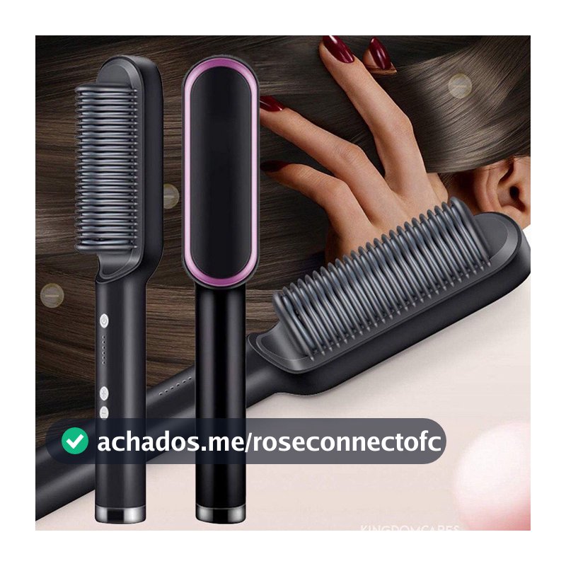 Escova Alisadora Bivolt 5 em 1 - Alisa, Hidrata, Modela, Alinha e Anti-Frizz