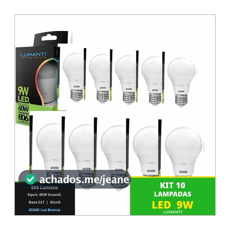 Lâmpadas De Led Bulbo 9w E27 Bivolt 6500K Branca Fria Lumanti