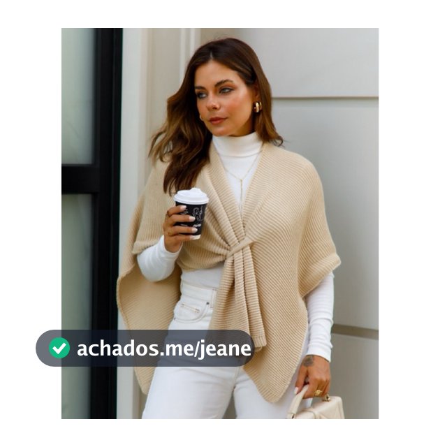 Xale Capa Poncho Blusa Feminina Trico Manga Longa Inverno