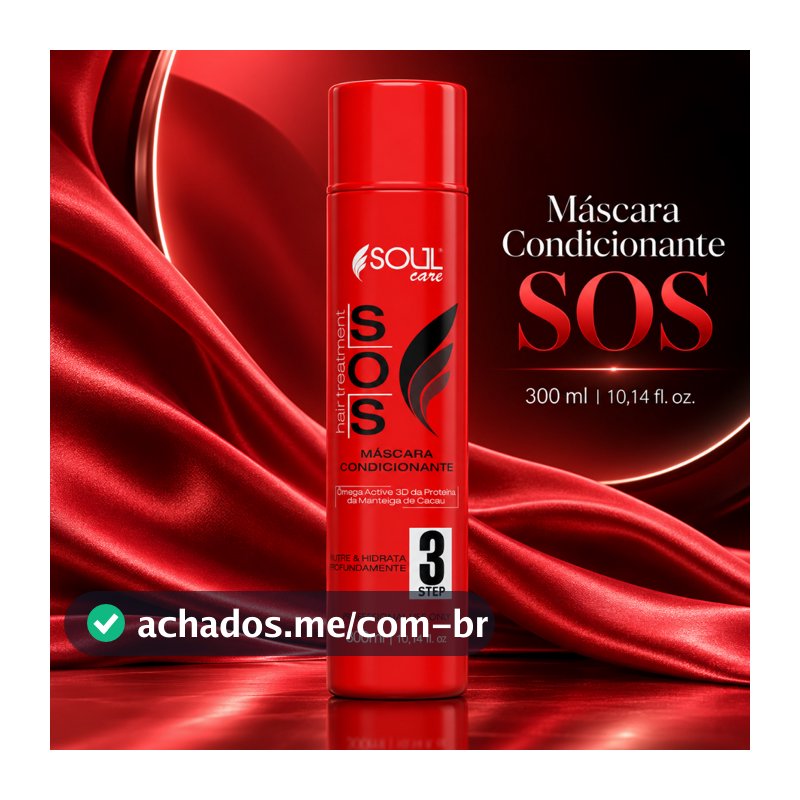 Máscara SOS Cauterização Capilar Reconstrução Pós-Química 300g Reparador de Pontas Profissional