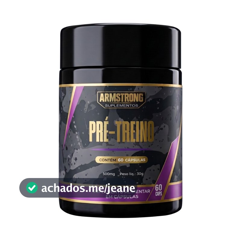 Pré Treino Natural Guaraná Beterraba Gengibre Uva Feno Grego 60 Cápsulas Suplemento Alimentar Armstrong