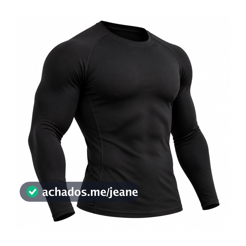 Camisa Térmica Proteção Uv 50+ Segunda Pele Camiseta Malha Fria Unissex Academia Manga Longa Lisa