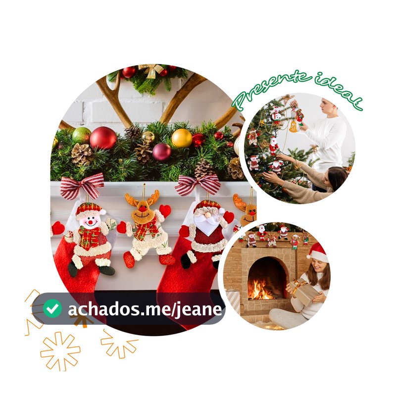 Enfeites de natal boneco papai noel rena decoração para árvore natalino boneco de neve ursinho