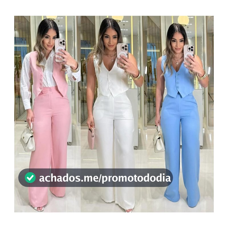 CONJUNTO FEMENINO CALÇA E COLETE  EN ALFAIATARIA SOCIAL .MODA 2026