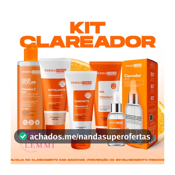 Kit Skincare Vitamina C Clareador e Anti-idade - Dermachem